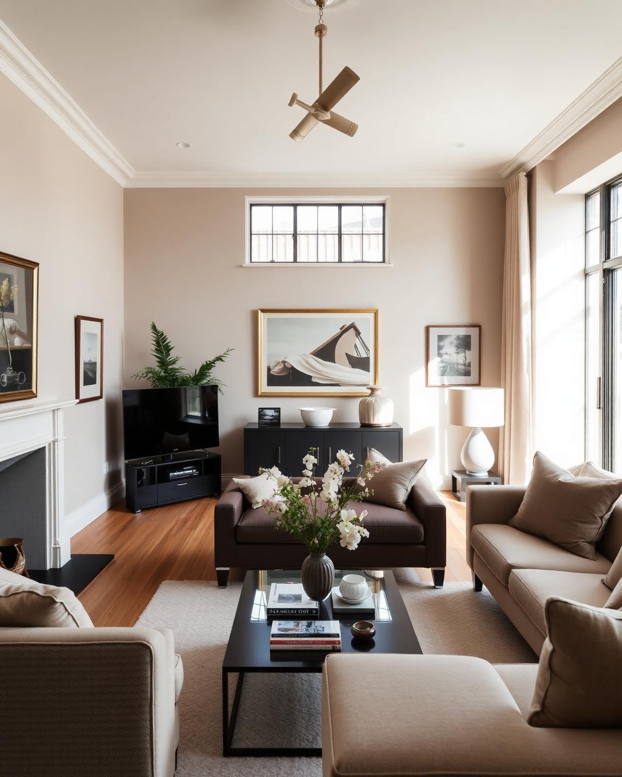Bright living room in a Laytom Stays managed home